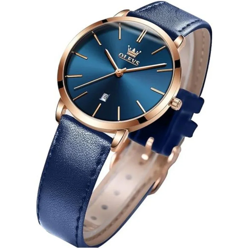 Women\'s Watches for Ladies Female Wrist Watch Leather Band Waterproof Thin Womens leather watch with 22mm band width and alloy case  main image 3